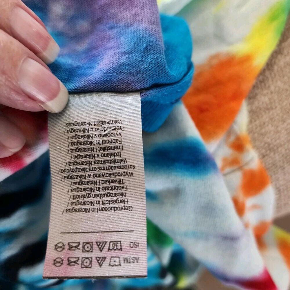New w/out Tags Tie Dye 60s Vibe T-Shirt Gildon Unisex 3XL colorful peace symbol - Picture 5 of 15
